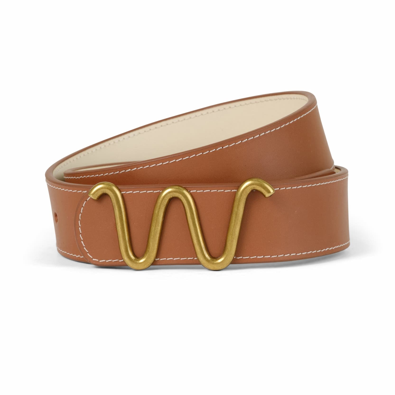 Running W Brand Belt - Cognac