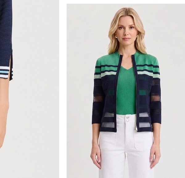 Heritage Jacquard Colorblock Knit Cardigan