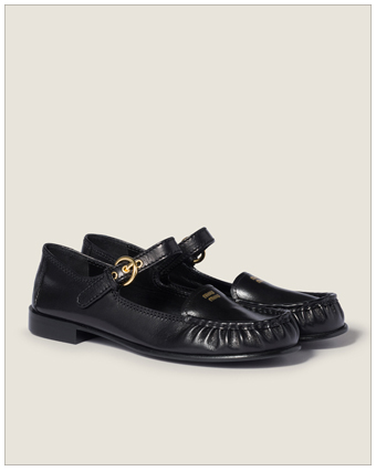 Miu Miu Leather Loafers with Strap