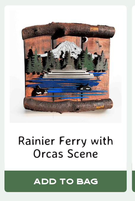 Rainier Ferry with Orcas Scene