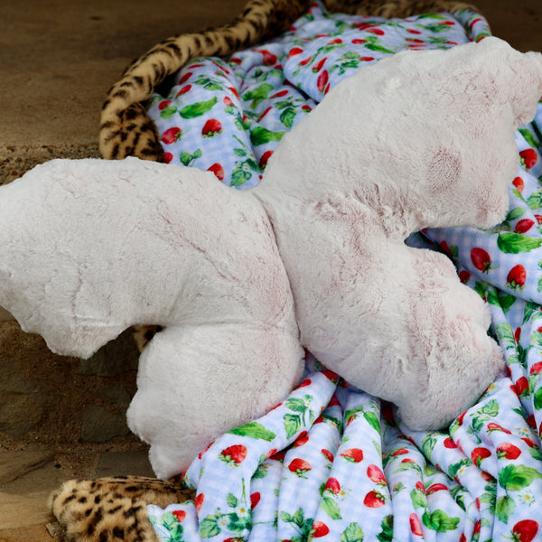 The Rosewater Frosted Baby Seal Butterfly Pillow-RTS