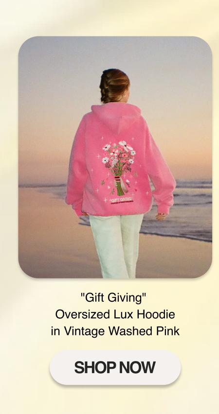 "Gift Giving" Oversized Lux Hoodie in Vintage Washed Pink