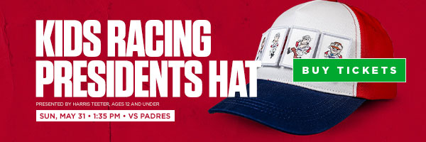 Kids Racing Presidents Hat - Sunday, May 31 vs Padres