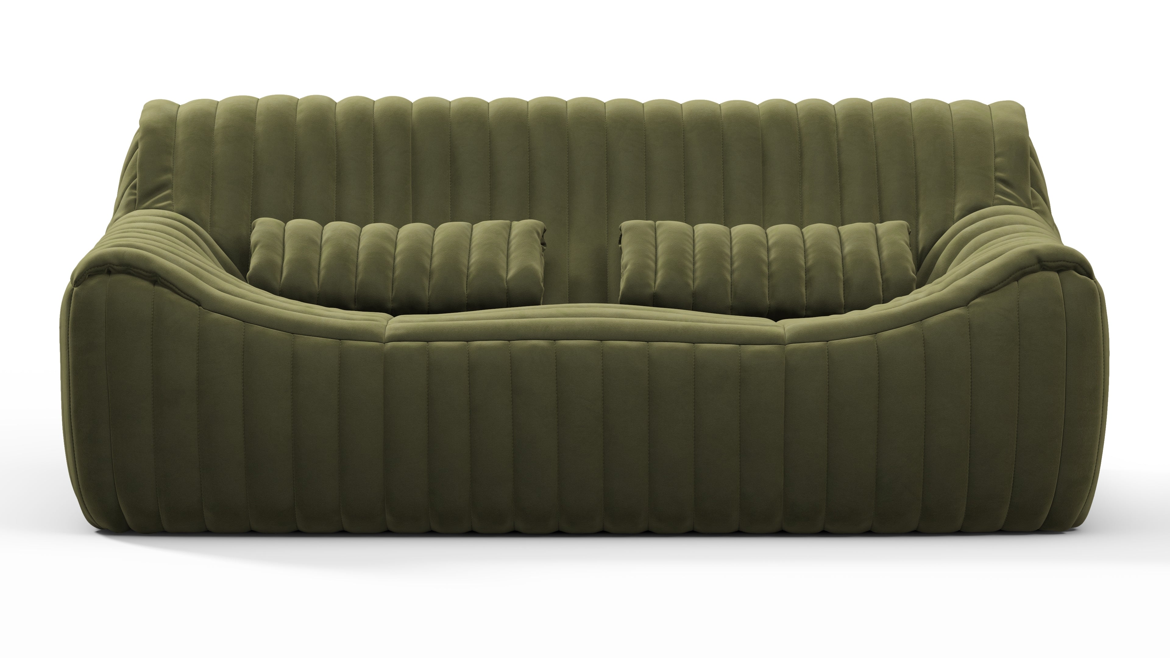 Image of Sandra - Sandra Two Seater Sofa, Olive Green Velvet