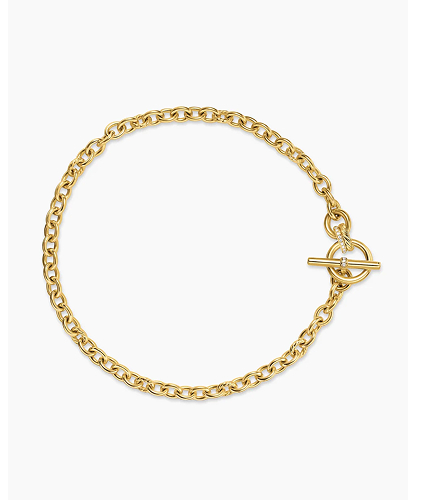 DY Mercer® Toggle Chain Necklace18K Yellow Gold with Diamonds, 8mm