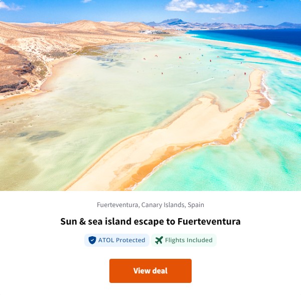 Sun &amp; sea island escape to Fuerteventura