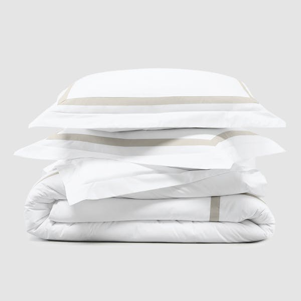 Banded Percale Duvet Cover Set