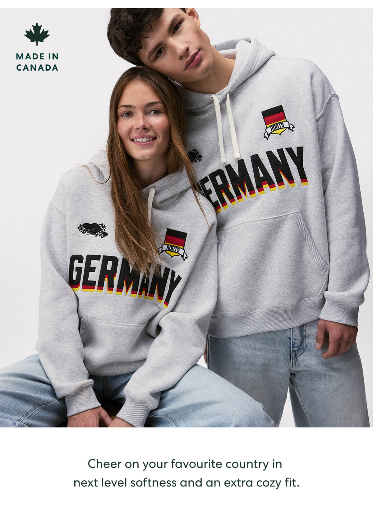 Cheer on your favourite country in next level softness and an extra cozy fit.
