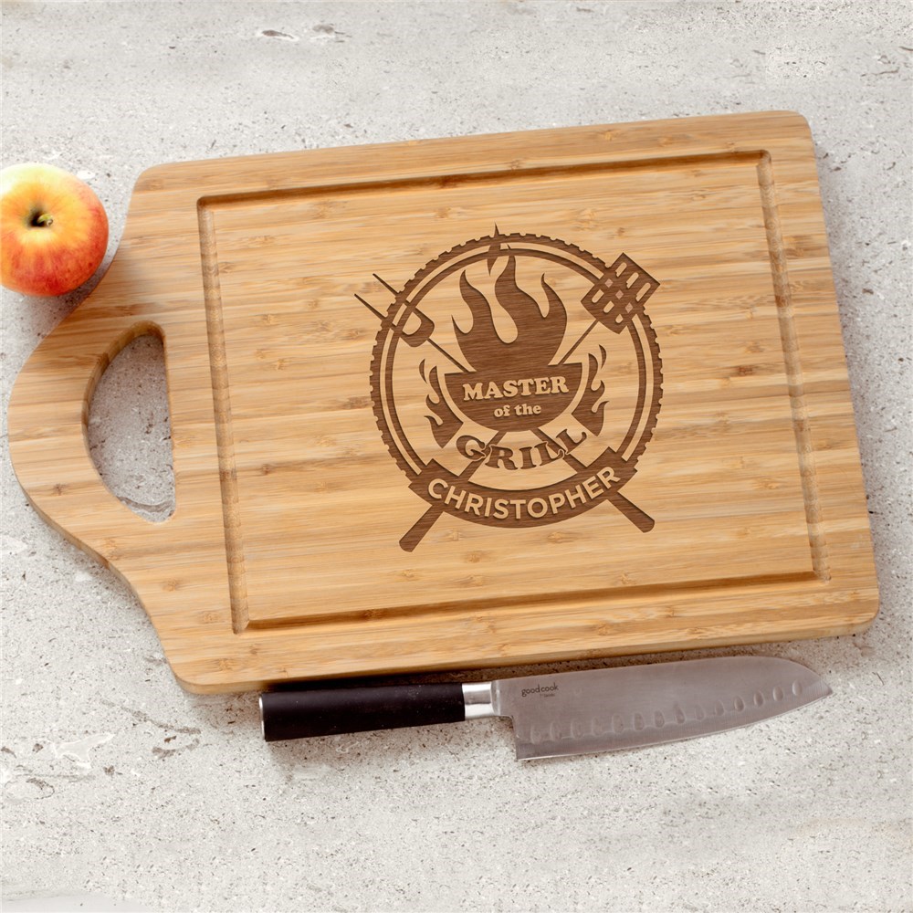 Master of the Grill personalized cutting board for the backyard chef.