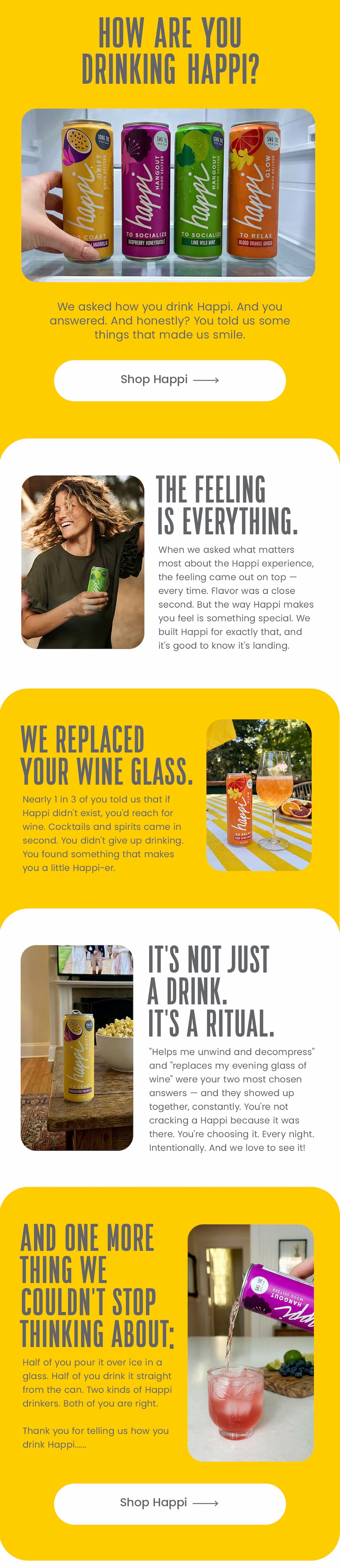 HOW ARE YOU DRINKING HAPPI?