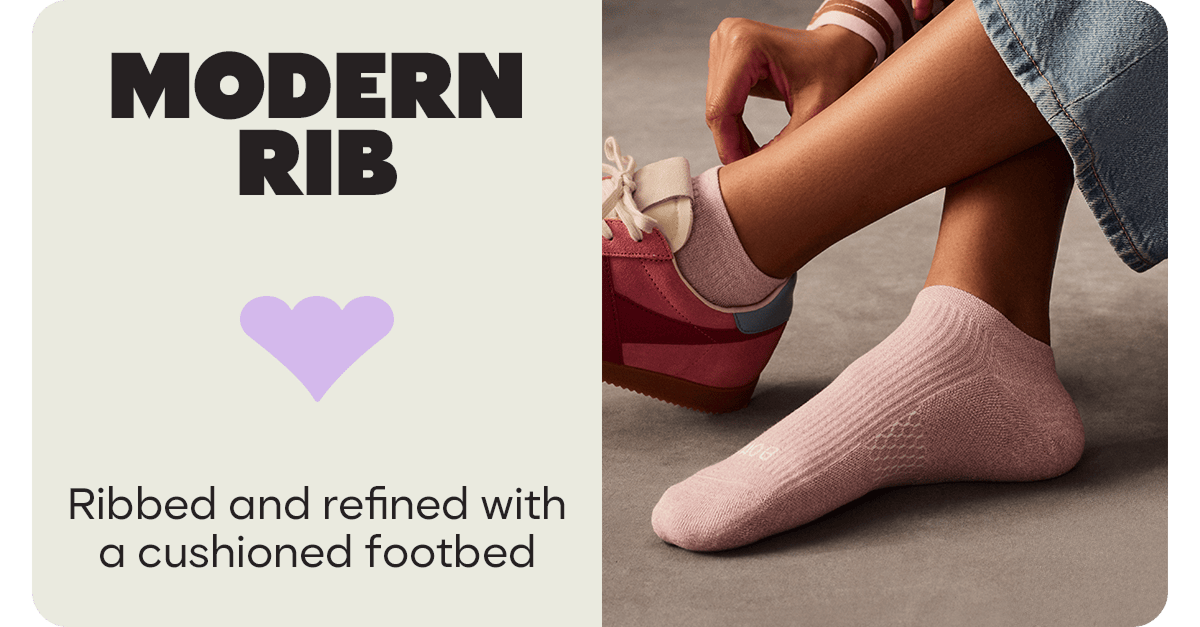 MODERN RIB. Ribbed and refined with a cushioned footbed