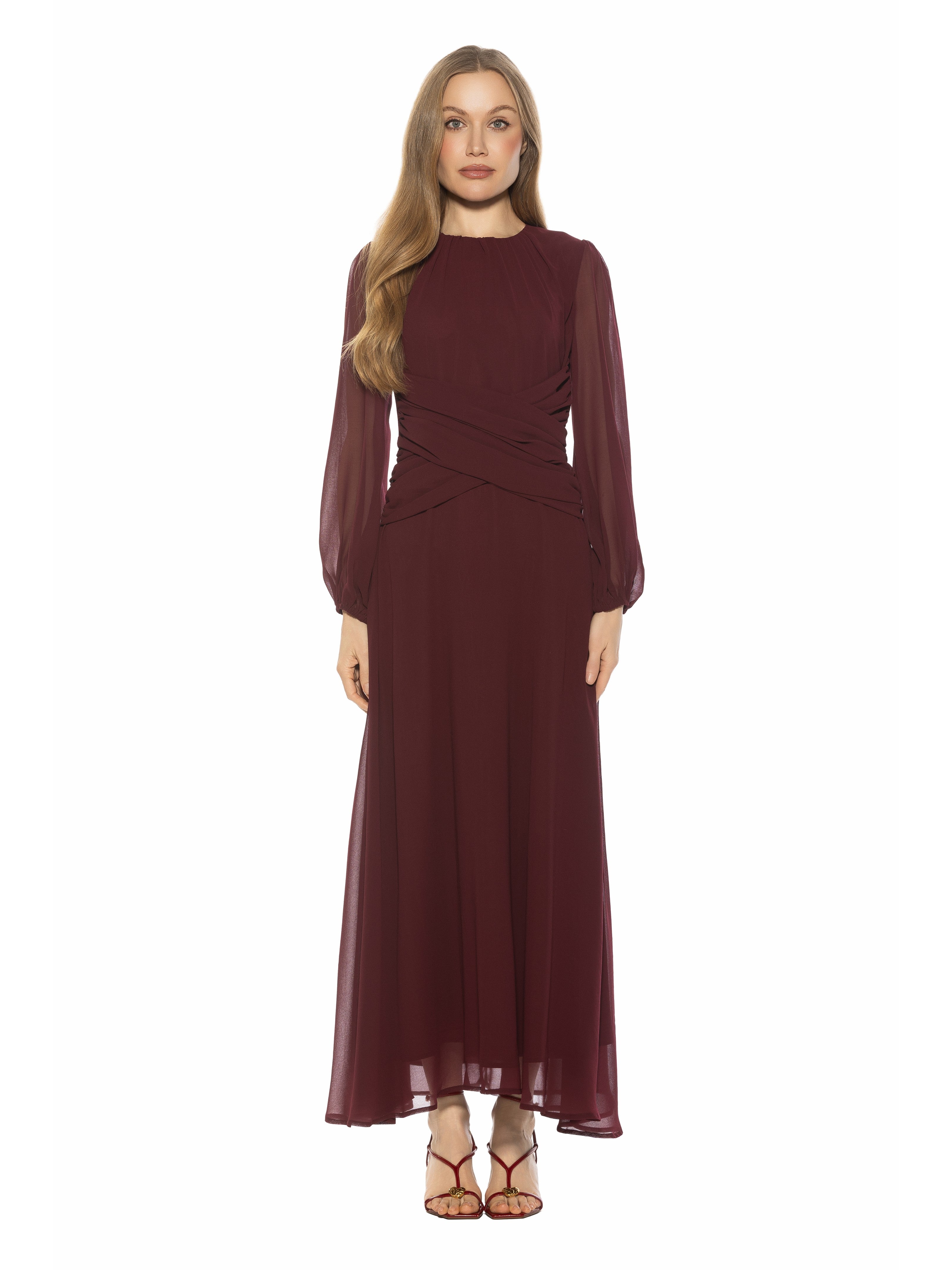 Image of Sorrel Crewneck Bubble Sleeve Maxi Dress
