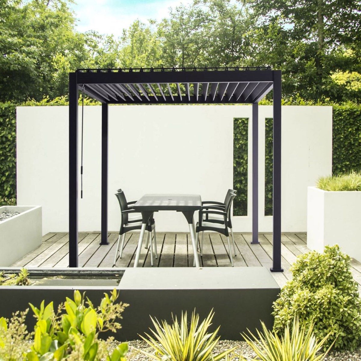 Mirador Adjustable Louvered Aluminum Pergola, 10' x 13'