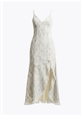 Python Print Frayed Hem Stretch Cotton Dress