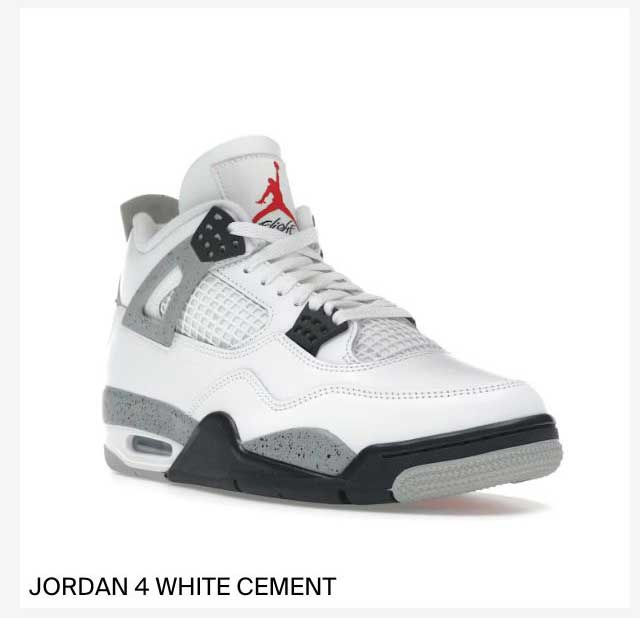 JORDAN 4 WHITE CEMENT