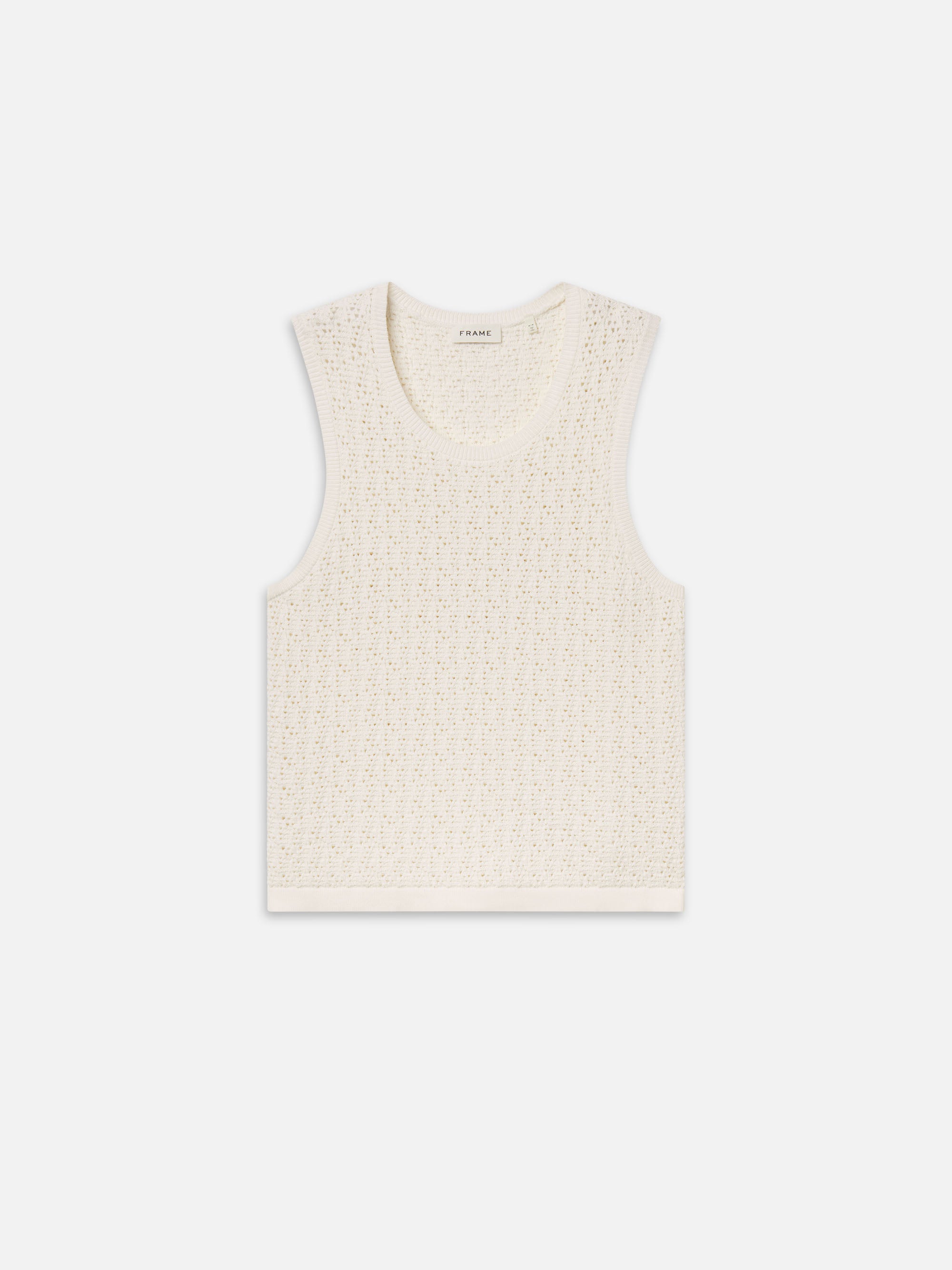 OPEN STITCH TANK IN OFF WHITE