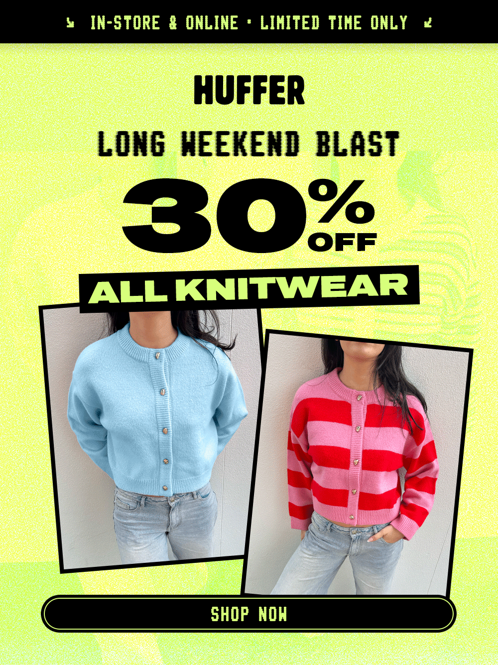 30% OFF ALL KNITWEAR