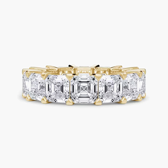 Lab Grown Diamond Asscher-Cut Eternity Band in 18K Yellow Gold