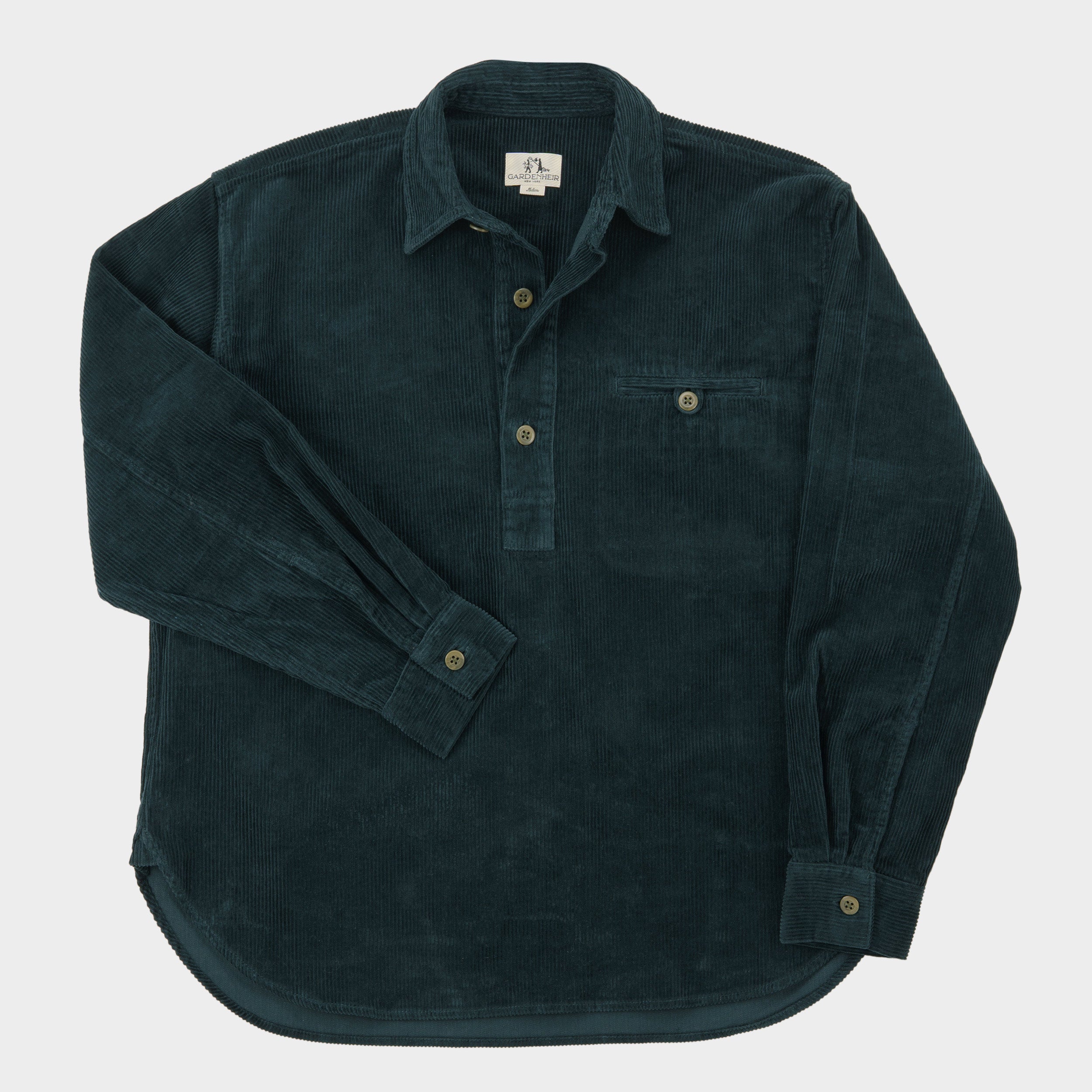 Image of Japanese Cotton Corduroy Gardening Smock No. 2 in Lagoon
