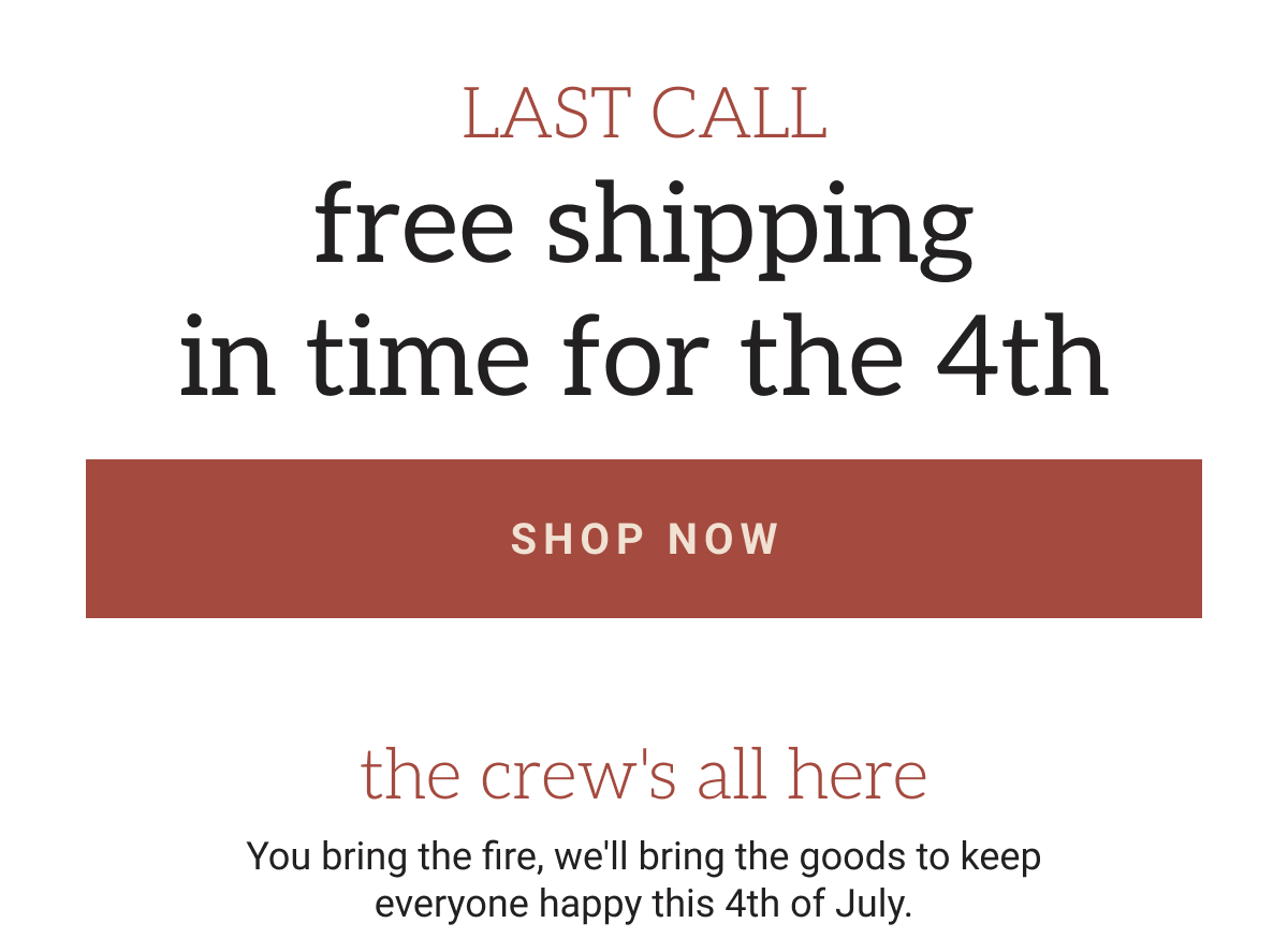 Last call free shipping CTA