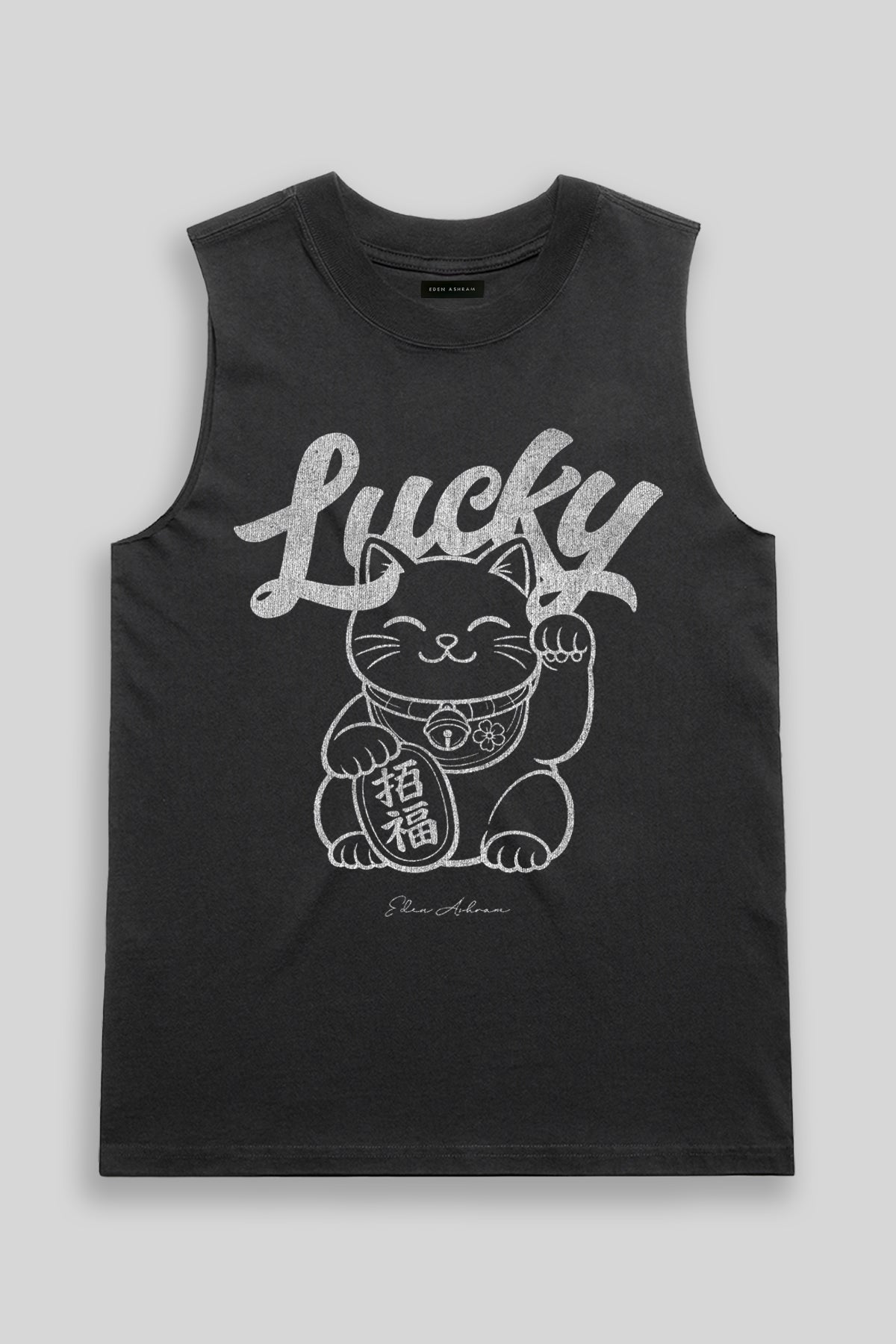 Image of Lucky Cat Heavy Faded Rocker Tank