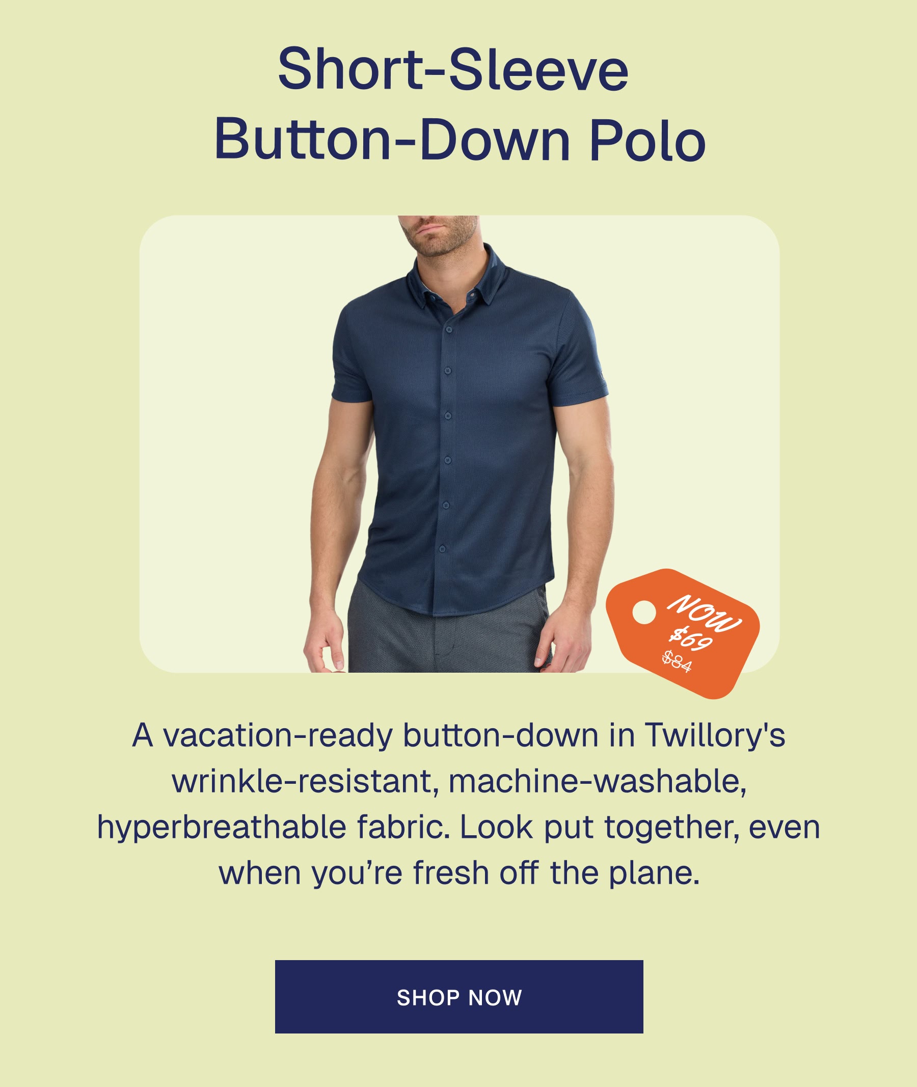 Short-Sleeve  Button-Down Polo