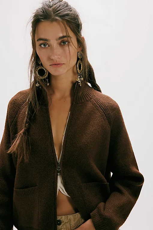 We The Free On It Zip Up Cardigan