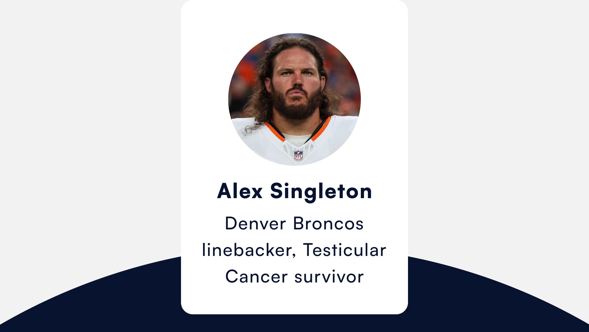 Alex Singleton Denver Broncos linebacker, Testicular Cancer survivor