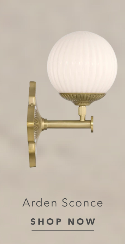 Arden Traditional Aged Brass White Ribbed Glass 1 Light Sconce