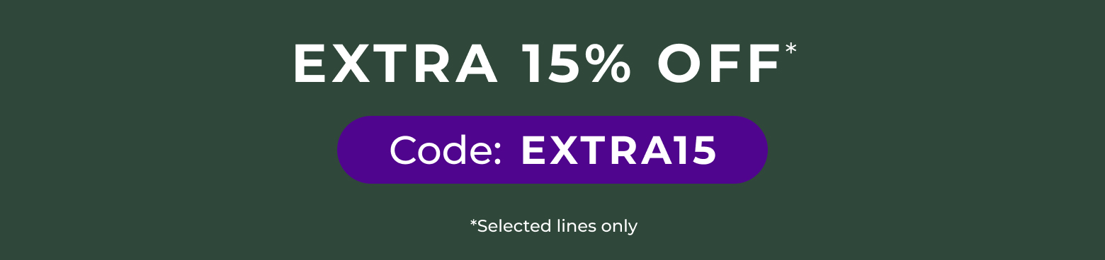 Extra 15% off | Use code: EXTRA15