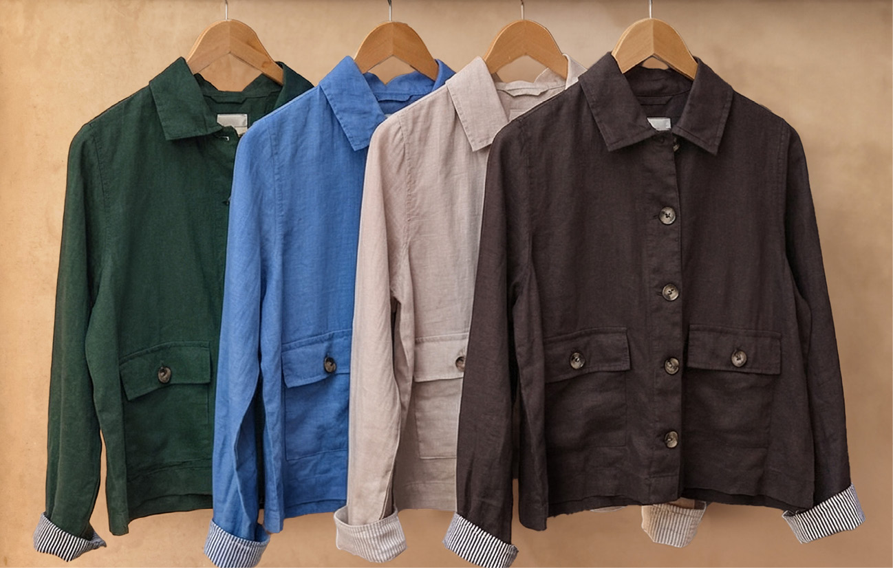 Collared Lightweight Linen Jacket