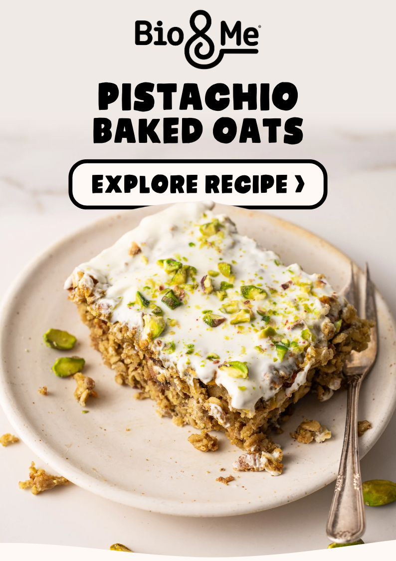 Picture of baked oats with button to see more.