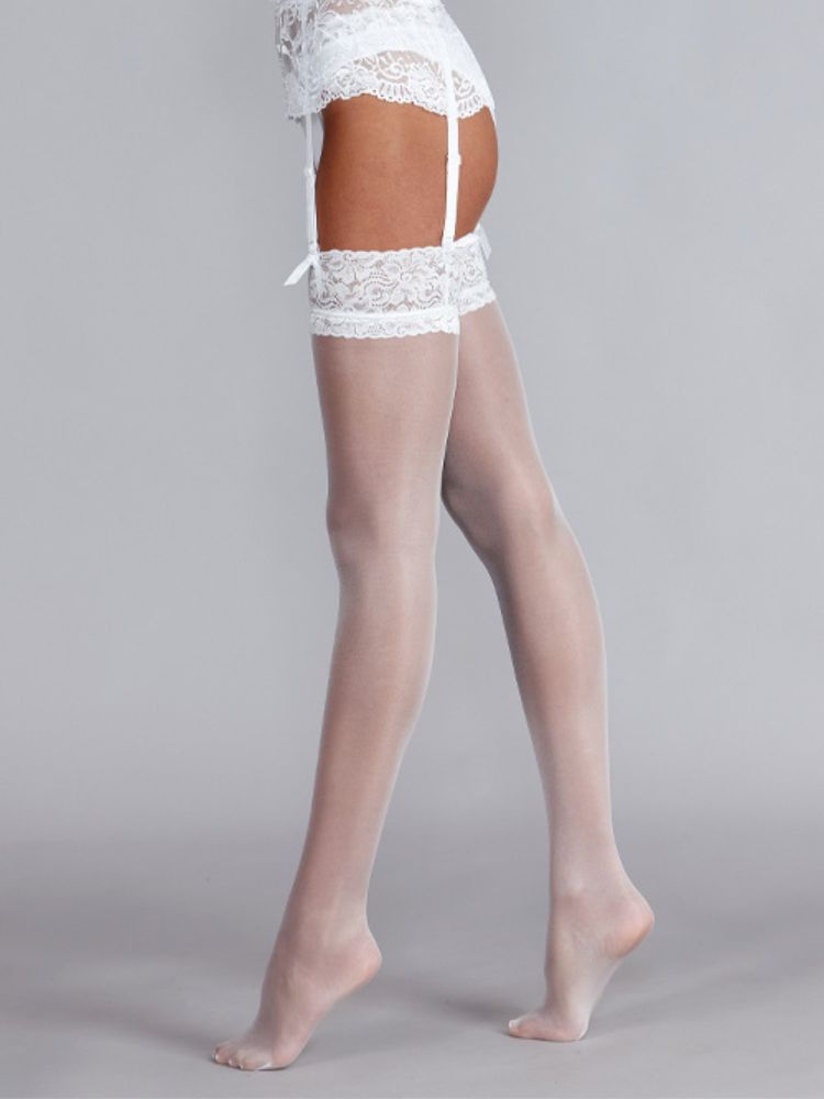 Image of Silky Super Shine Lace Top Stockings
