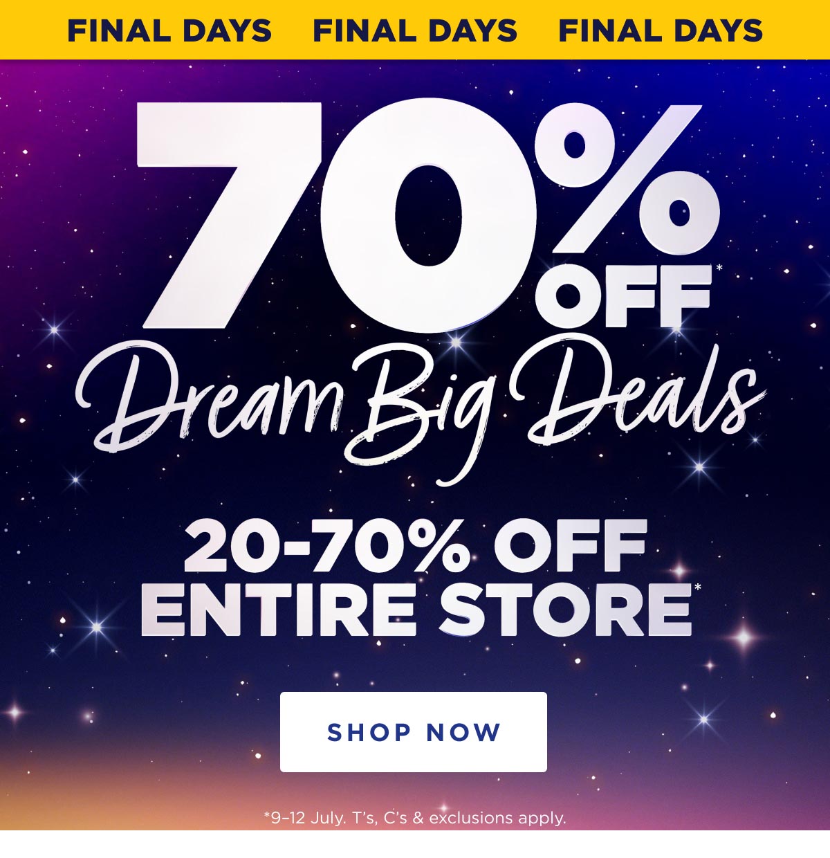 70% Off Dream Big Deals