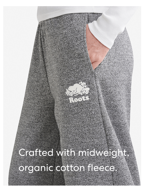Crafted with midweight organic cotton fleece.