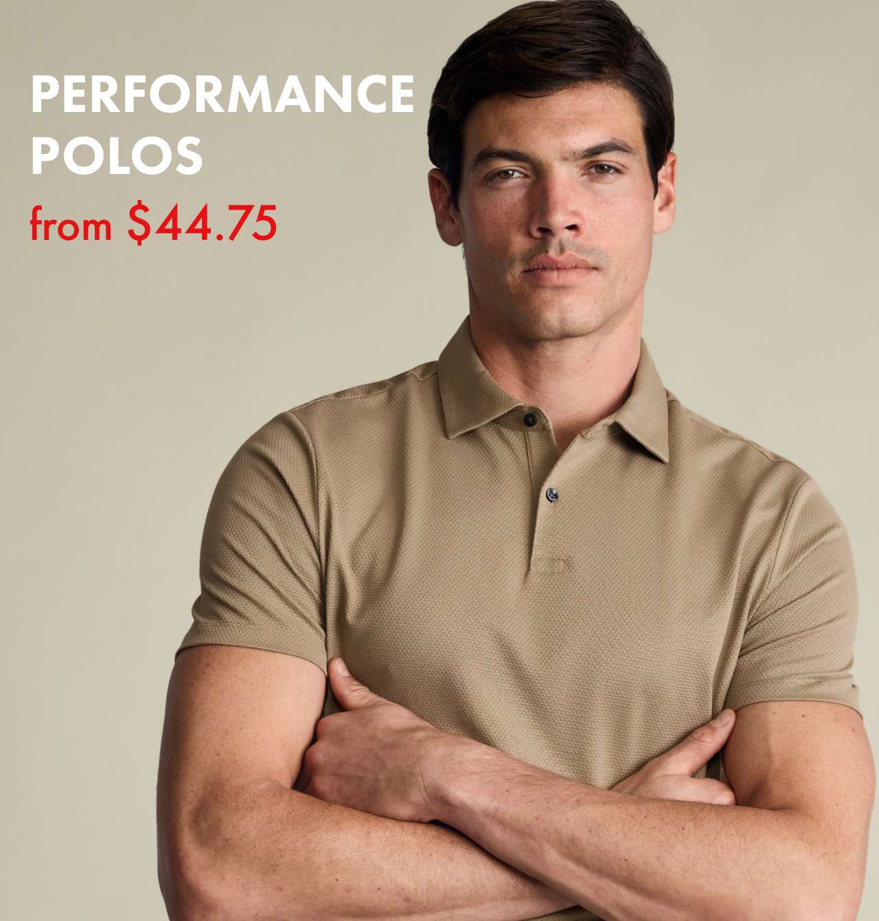 Performance Texture Polo – Tan