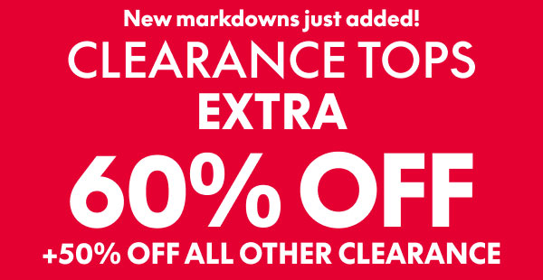 Clearance Tops 60% Off
