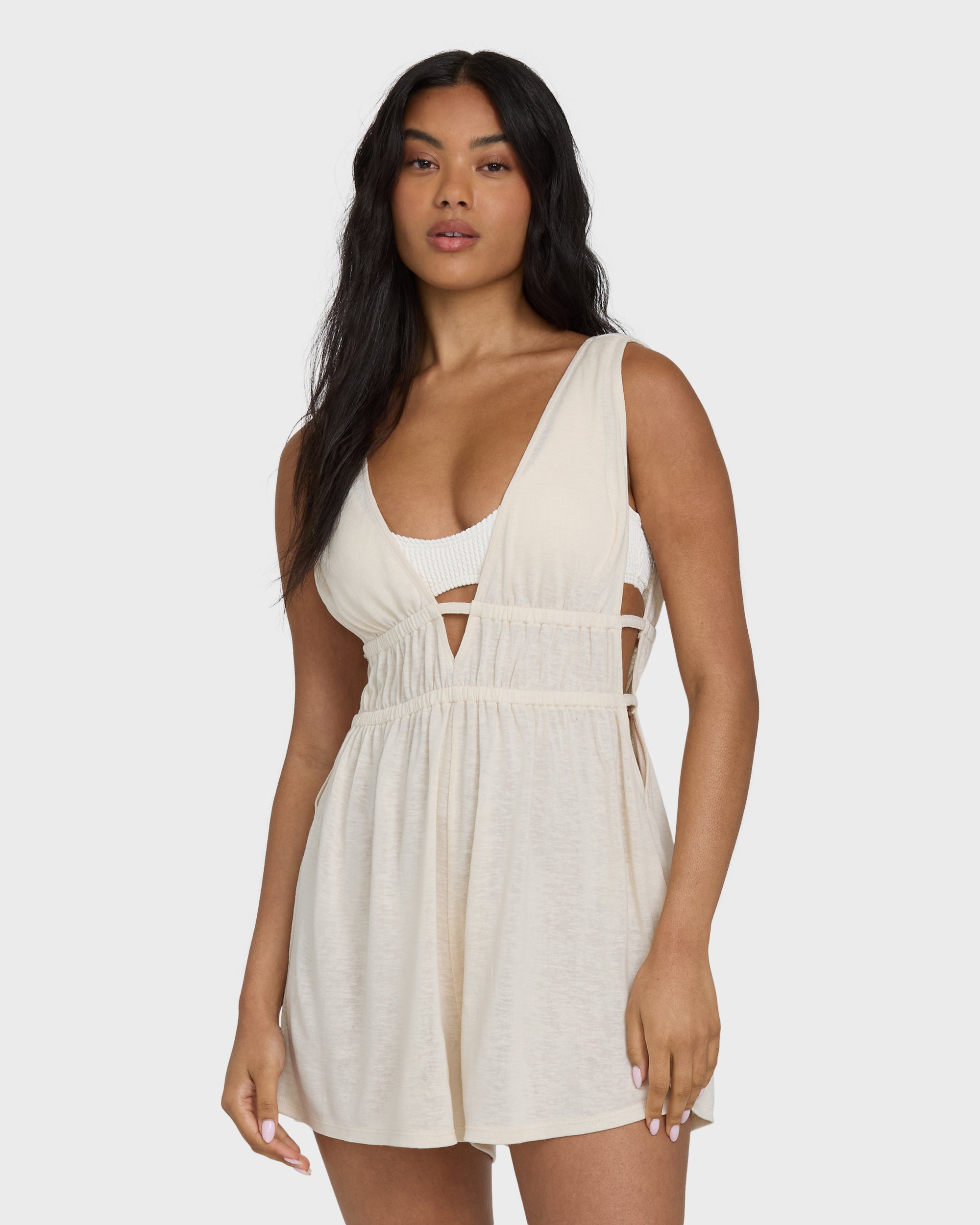 Image of Golden Sun Romper - White Cap