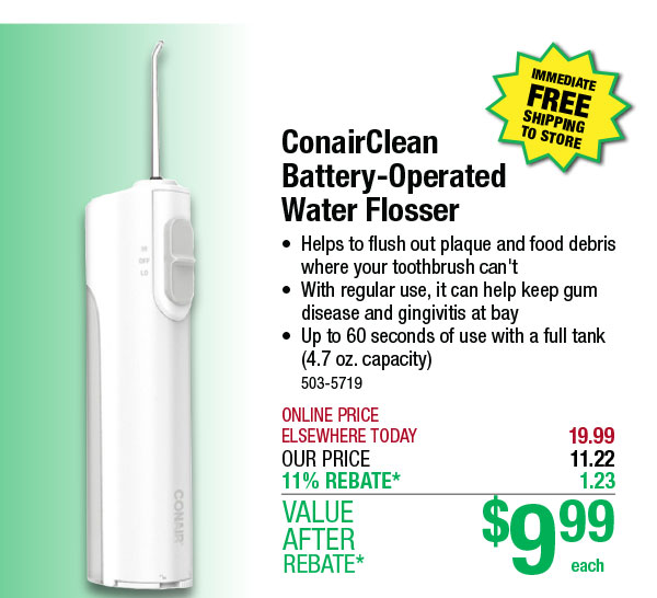 ConairClean Battery-Operated Water Flosser - ONLY $9.99 After Rebate*!