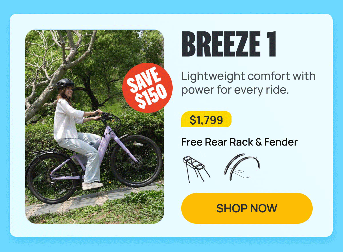 BREEZE 1 Ebike with up to $250 in savings on select variants