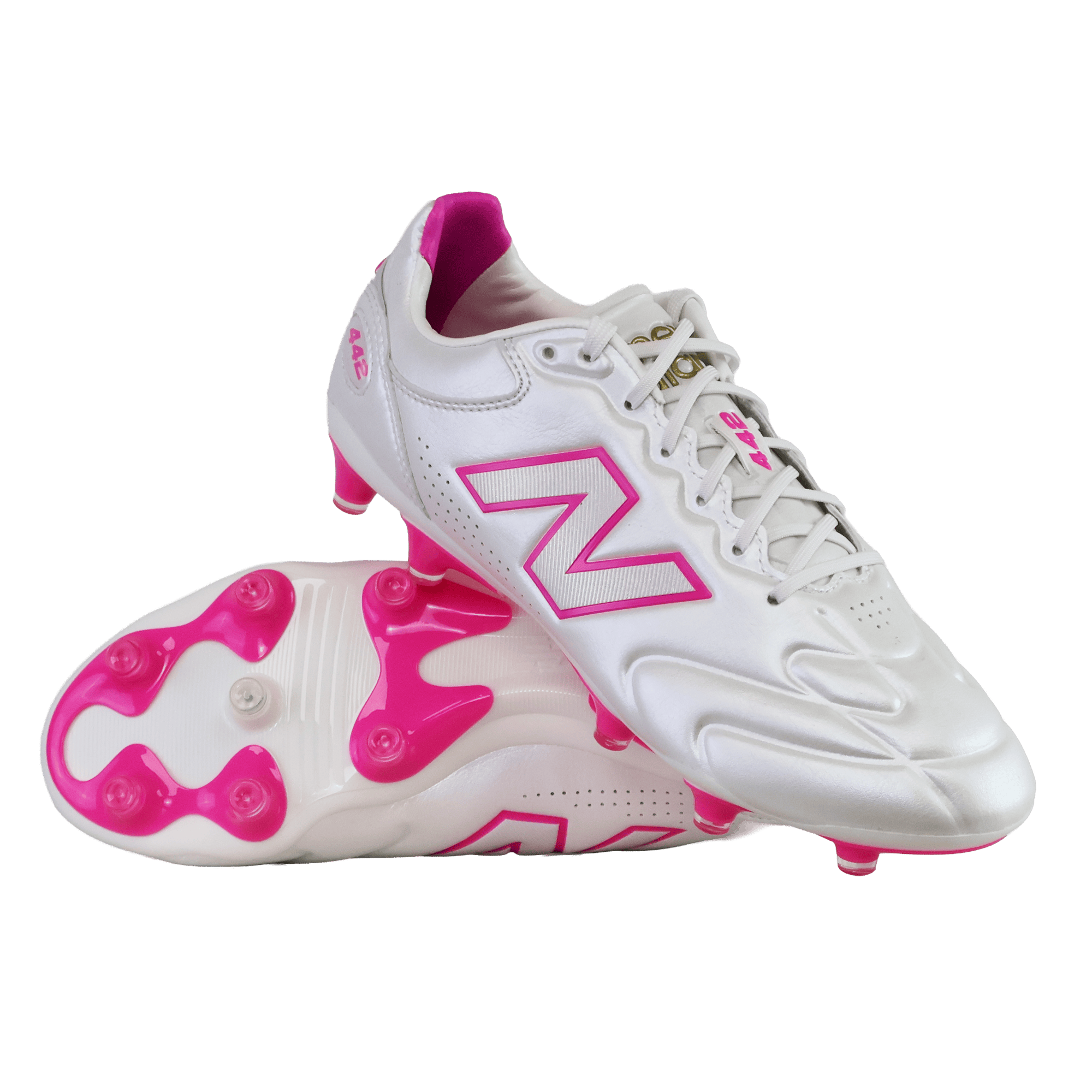 Image of New Balance 442 Elite FG v3 - Sea Salt/Pink Heat