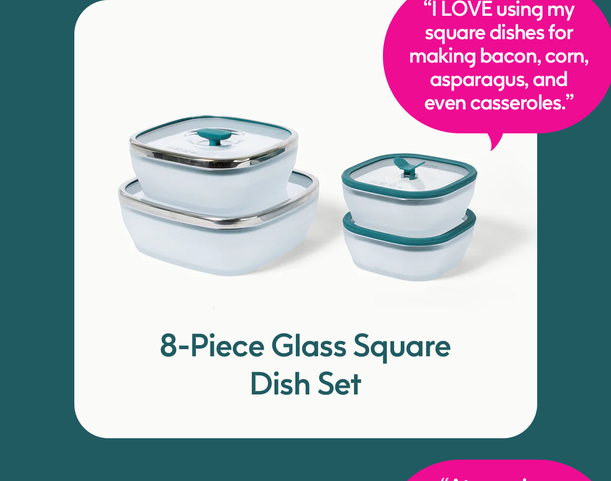 8-Piece Glass Square Dish Set