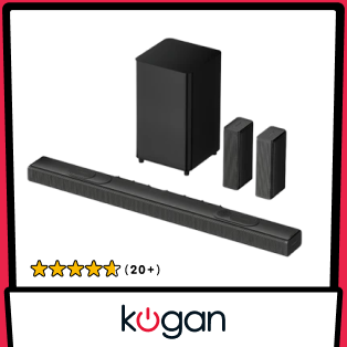 Kogan 9.1.4 Channel Dolby Atmos Soundbar with Wireless Subwoofer & Rear Speakers Product Image