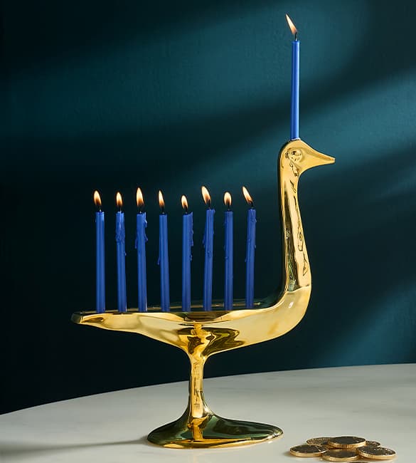 Brass Bird Menorah