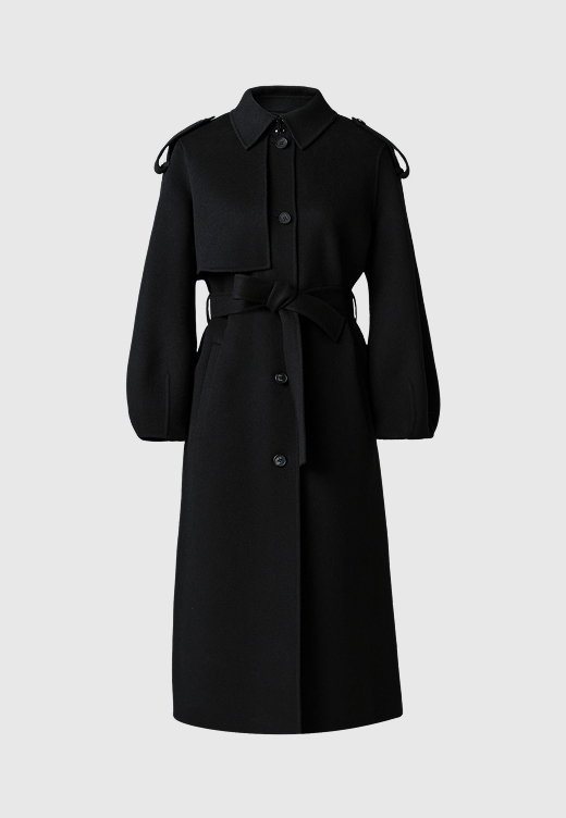 CEYLA Double-Face Wool Coat with Sash Belt