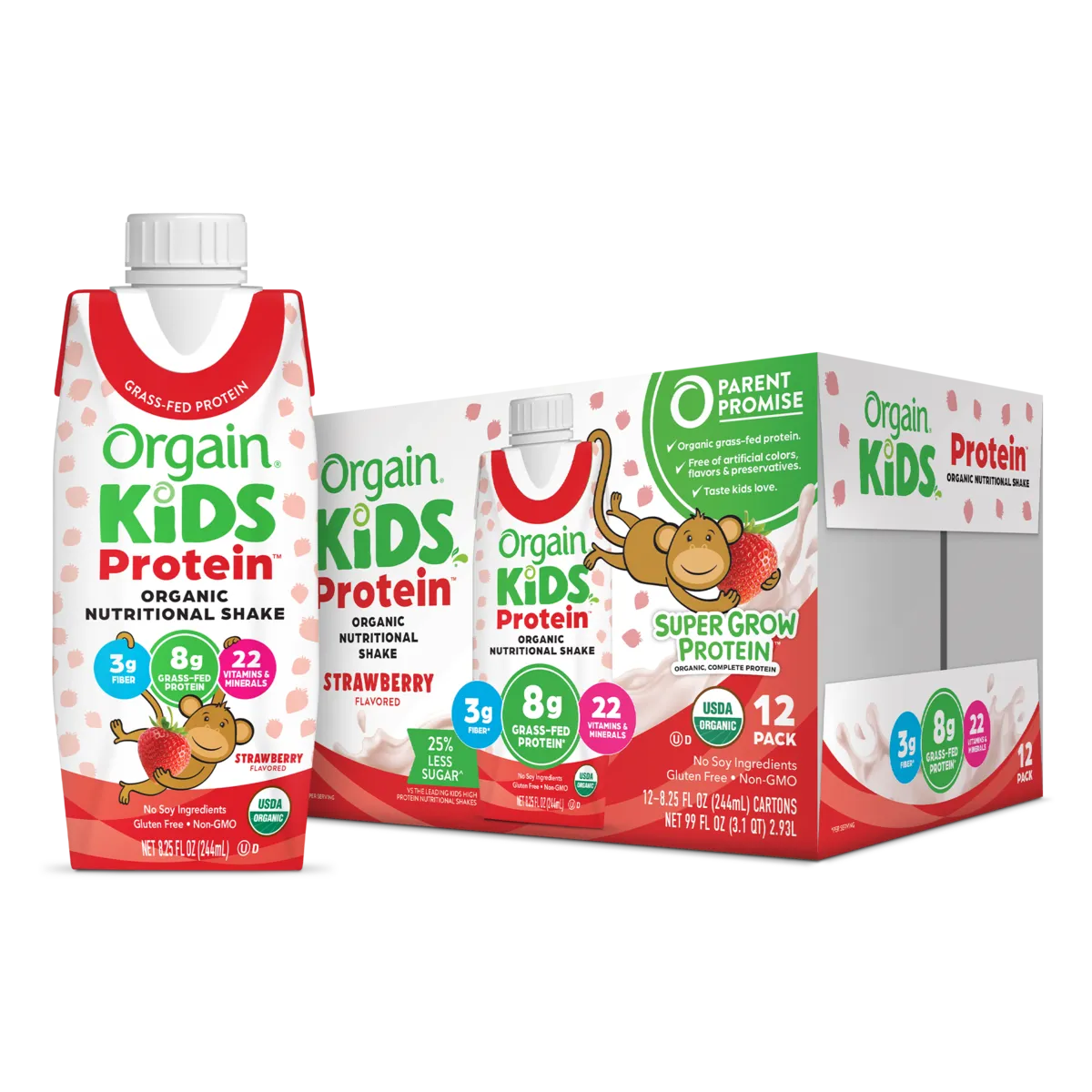 Image of Kids Protein Organic Nutrition Shake - Strawberry