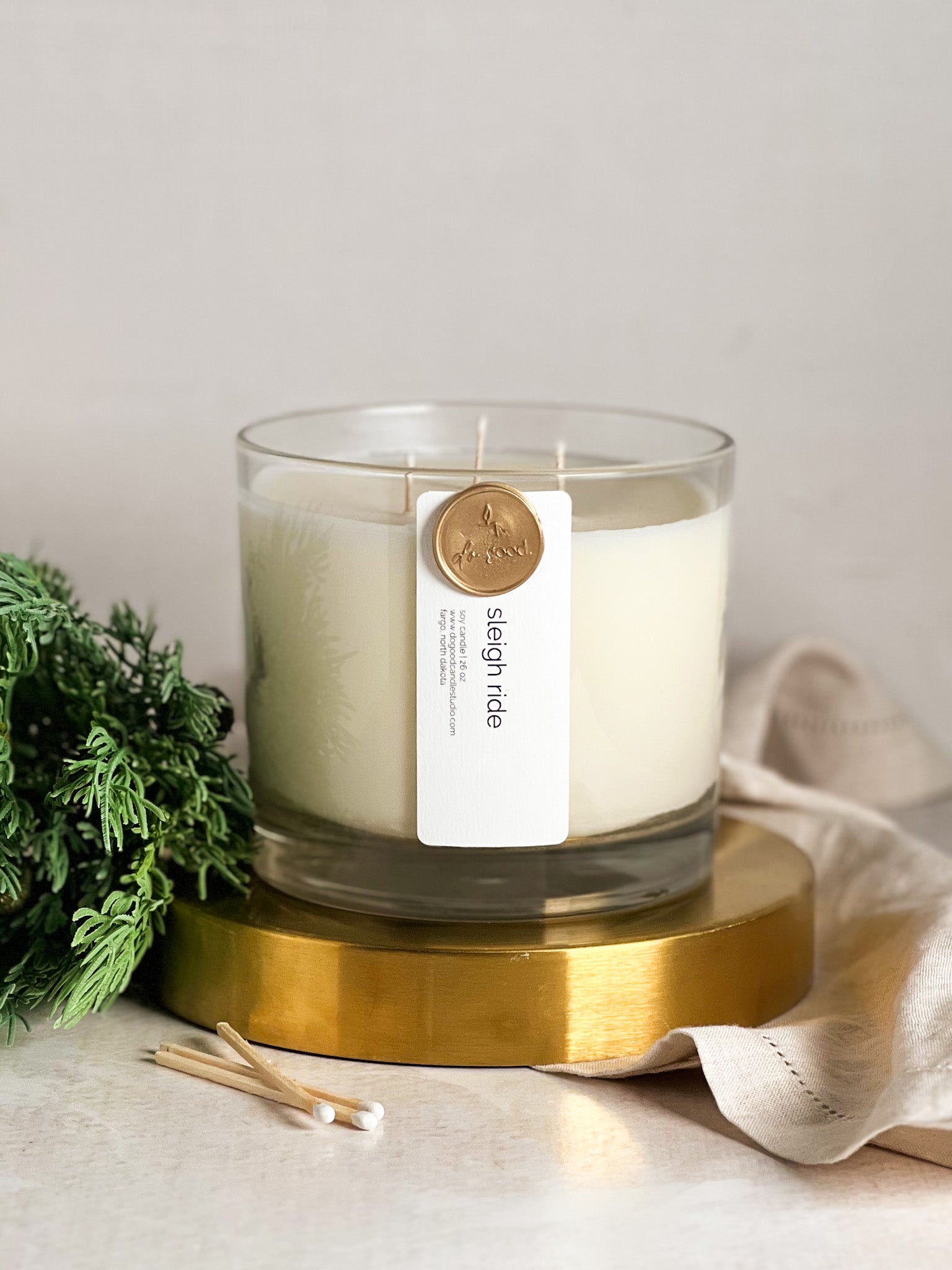 Image of Sleigh Ride Triple Wick  | 26 oz Soy Candle Woody, Earthy, Fresh
