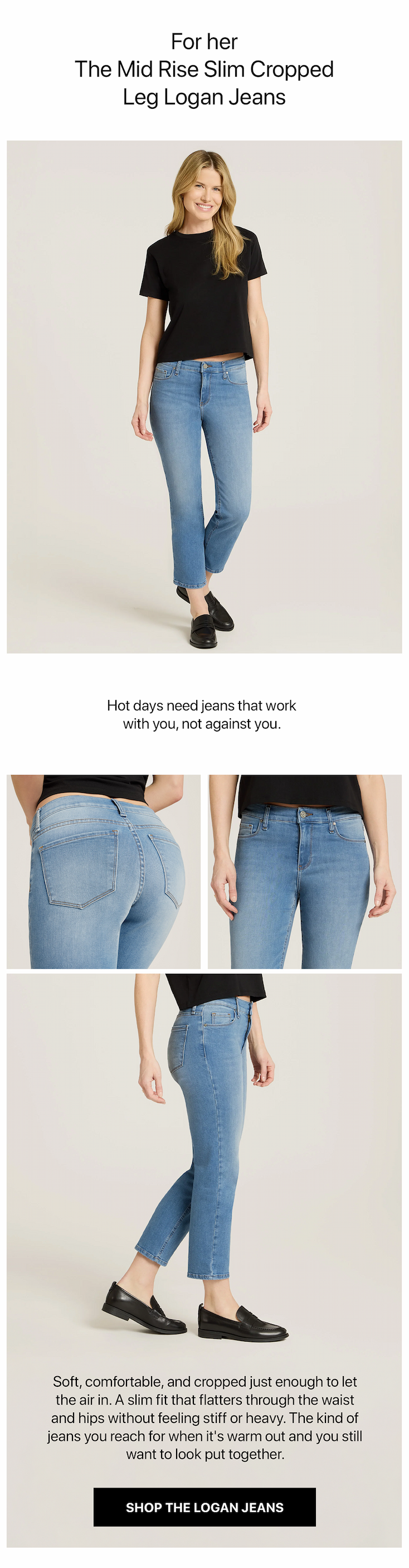 Mid Rise Slim Cropped Leg Logan Jeans