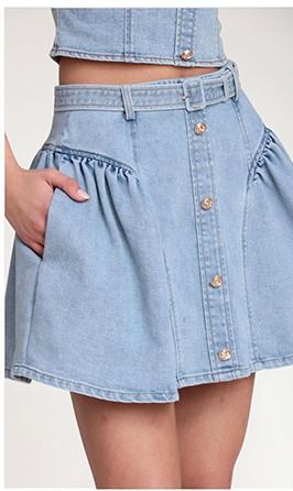 Stretch Denim Mini Skirt