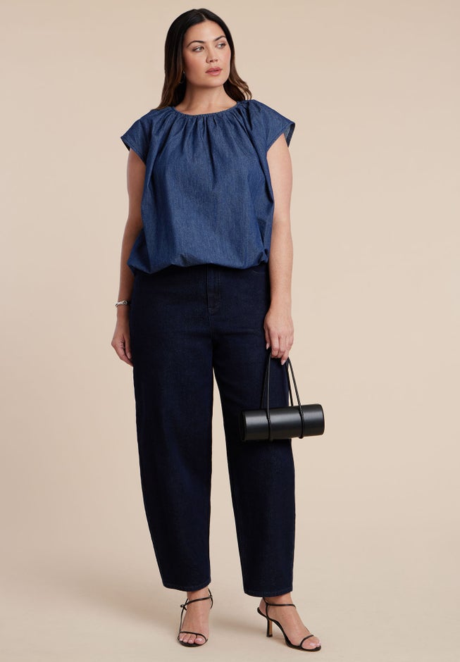 Bubble Chambray Top